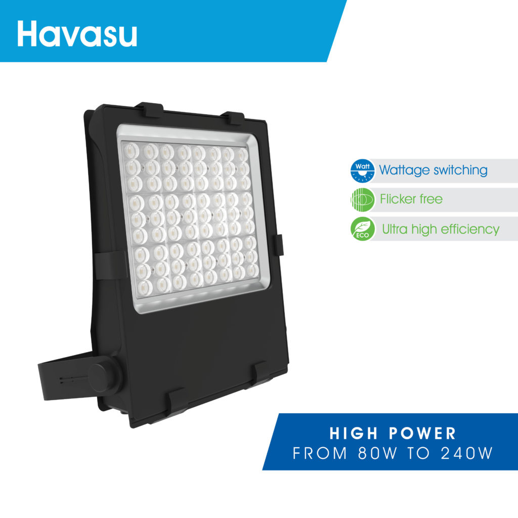 Havasu, a wattage switchable high powered LED floodlight.