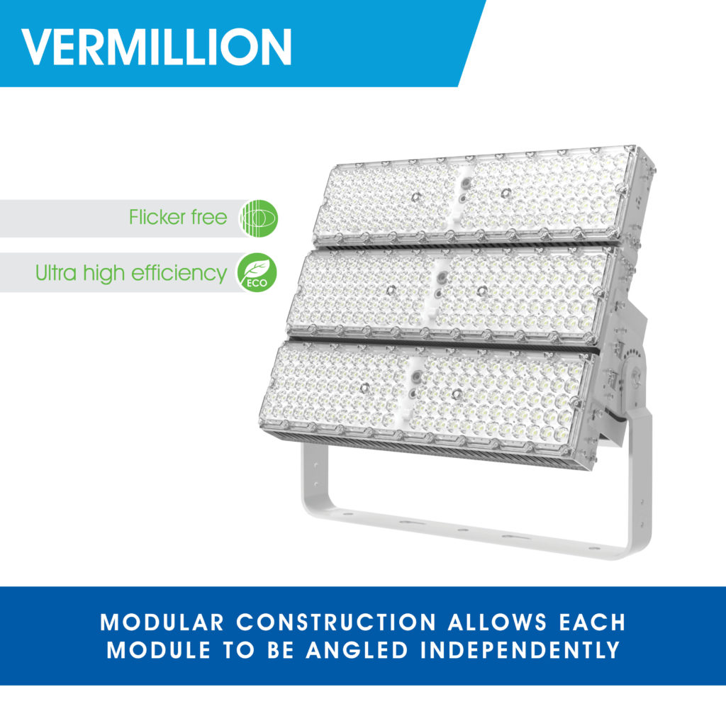 Vermillion is a flicker free ultra high efficiency LED floodlight.