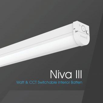 Niva III – Wattage & CCT Switchable Interior Batten with Integrated LED