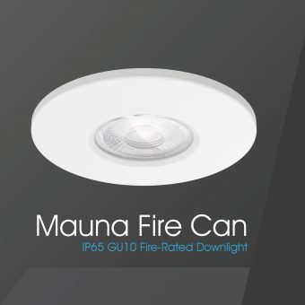 Mauna Fire Can – IP65 GU10 Fire-Rated Downlight with Interchangeable Bezels